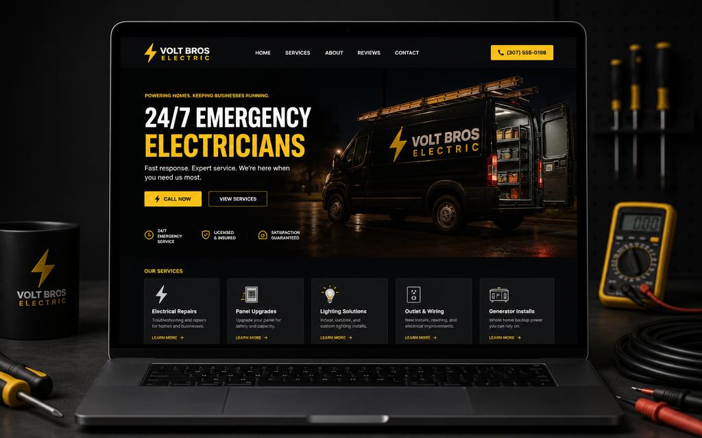 Volt Bros Electric website design by SiteCrew