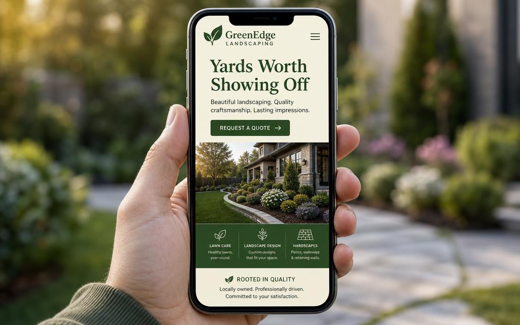 GreenEdge Landscaping website design by SiteCrew